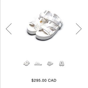 Brand New White Suicoke Kisee VPO Sandals